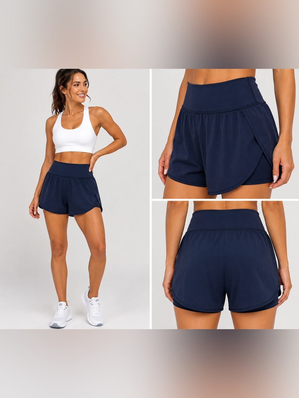 Procadmus 2-in-1 Flowy Running Shorts Navy Blue NWT Size M Active Atheisure